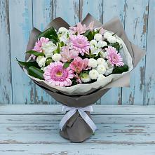 Букет цветов из:  Герберы, Альстромерии и Хризантемы в Кинель-Черкассы