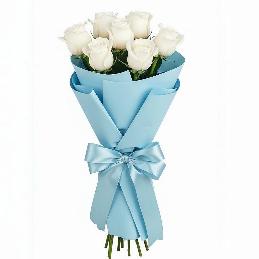 Букет 7 белых роз Проуд в Кинель-Черкассы