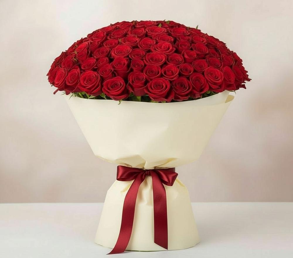 Букет 101 Красная роза Милано в Кинель-Черкассы