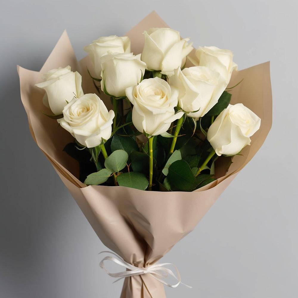 Букет 9 Белых роз Эдлесс Лав в Кинель-Черкассы