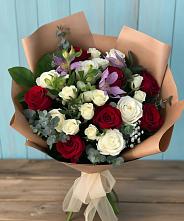 Букет цветов из:  Розы и Альстромерии в Кинель-Черкассы