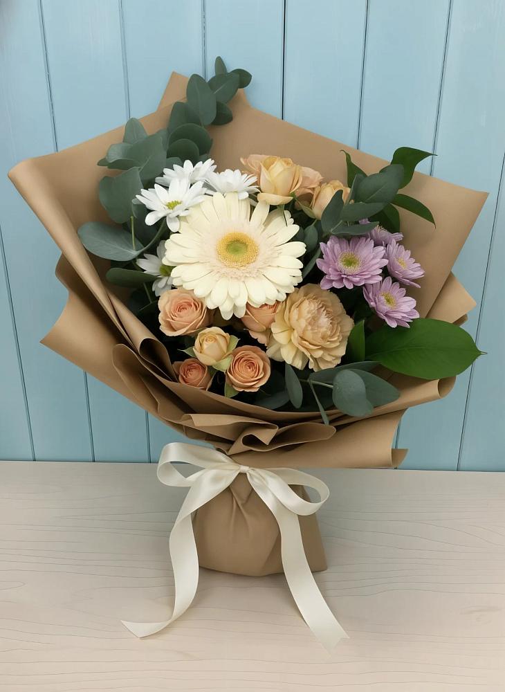 Букет цветов из: Герберы и Хризантемы в Кинель-Черкассы