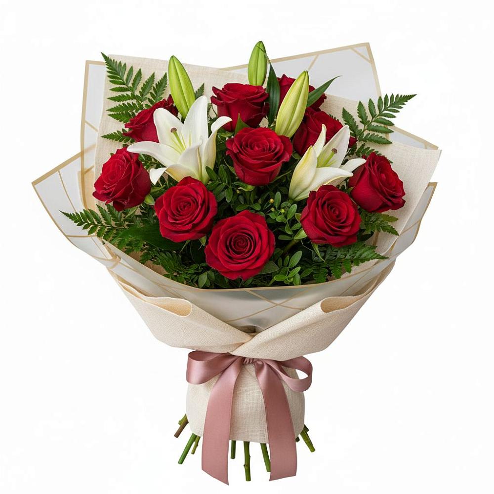 Букет цветов из: Лилии и Розы в Кинель-Черкассы