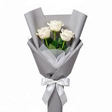 Букет 3 белые розы #REPLACE_PRED# Кинель-Черкассы