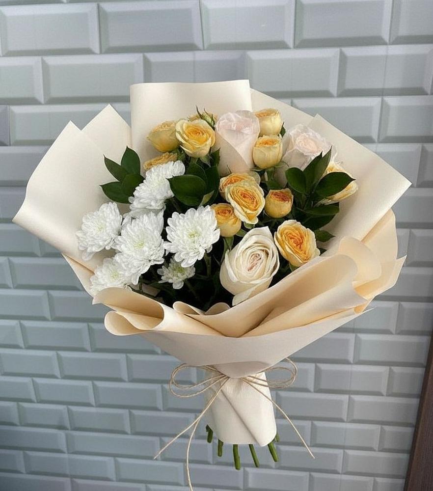 Букет цветов из: Розы и Хризантемы в Кинель-Черкассы