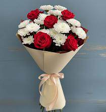 Букет цветов из:  Розы и Хризантемы в Кинель-Черкассы